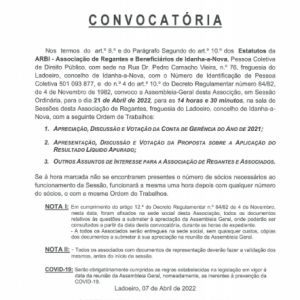 Assembleia Geral Ordinária - Convocatória