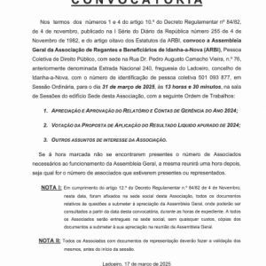 Assembleia Geral Ordinária . Convocatória